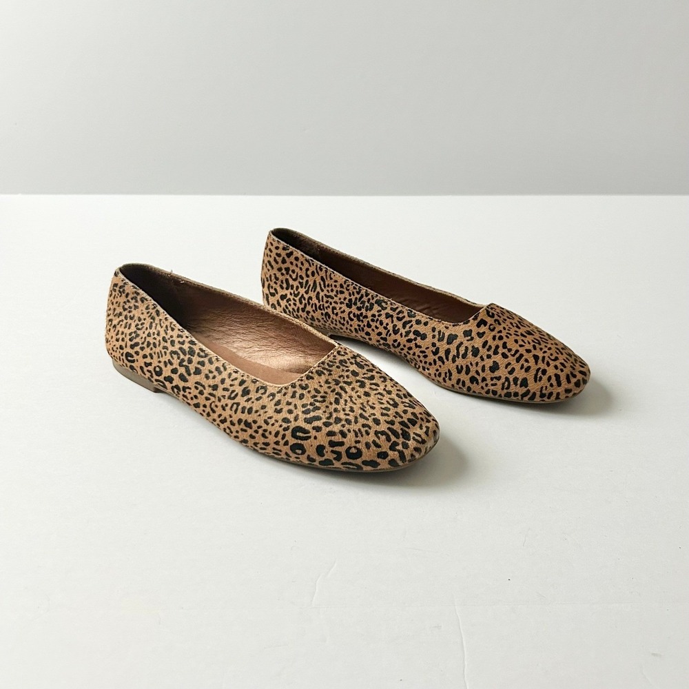 Madewell The Cory Ballet Flats Leopard Calf Hair Animal Print Size 7.5